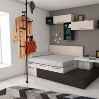 SunRuck つっぱり棒ハンガー&フック NYOI-POLE ブラック SR-NYP010-BK 1本（直送品）