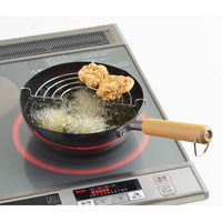 ヨシカワ グルメパワー木柄いため兼用天ぷら鍋20cm IH対応 3808947 1個（直送品）