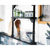 アイワ金属 AP-3020B KINOBO テンションロッドロング ブラック 1組（直送品）