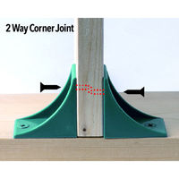 タカラ産業 559012 DIYブロック 木材ジョイント材 2方コーナー グリーン 1個（直送品）