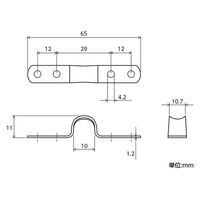 ハイロジック 11180 ステンレス シートアイストラップ (4穴) 10mm 1個（直送品）