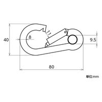 ハイロジック ステンレス リング付きスプリングフック 8mm 00011187 1個