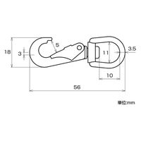 ハイロジック 11227 ステンレス アイスナップ 3.5x56mm 1個（直送品）