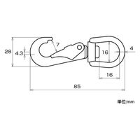 ハイロジック 11229 ステンレス アイスナップ 4x85mm 1個（直送品）