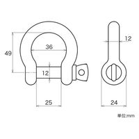 ハイロジック 11312 ステンレス オタフクシャックル 12mm 1個（直送品）