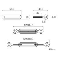 ハイロジック 11382 ステンレス 枠式ターンバックル (アイ&アイ) 4mm 1個（直送品）