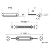 ハイロジック 11384 ステンレス 枠式ターンバックル (アイ&アイ) 6mm 1個（直送品）
