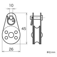 ハイロジック 11387 ステンレス プーリーブロック Bタイプ 25mm 1個（直送品）
