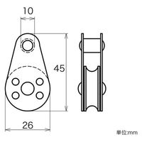 ハイロジック 11386 ステンレス プーリーブロック Aタイプ 25mm 1個（直送品）