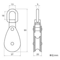 ハイロジック 11389 ステンレス 豆ブロック (1車) 25mm 1個（直送品）