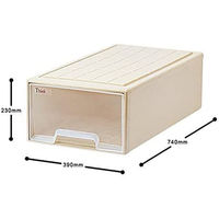 サンコープラスチック Think 衣装ケース 補強枠付き LM ソフトベージュ(セット販売：2個) 4547883510432（直送品）