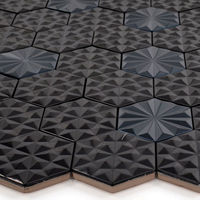 みはし ステンレスモザイクタイル　陶器質ベース　ブラック 306×315mm NTL114 1個（直送品）