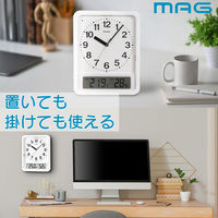 ノア精密 MAG電波自動点灯置掛両用時計 ルック W-779 WH-Z 1個