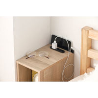 アイリスオーヤマ サイドテーブル コンセント付き テーブル 収納 ナイトテーブル 棚付き NTB-180R ライトナチュラル（直送品）