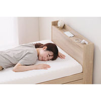 アイリスオーヤマ ウレタンマットレス付き大容量収納ベッド宮付き SS ライトナチュラル DSBM-SS 1枚（直送品）