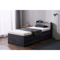 アイリスオーヤマ ベッド セミシングル SS コンセント 宮付き ウレタンマットレス付き 大容量収納ベッド宮付き DSBM-SS ブラック（直送品）