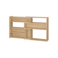 アイリスオーヤマ 棚 伸縮 ディスプレイ 収納 幅83~139×高さ80×奥行24cm ウッドスライドラック WSLR-800 ライトナチュラル 1台（直送品）