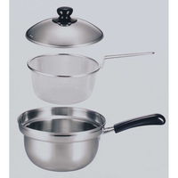 下村企販 片手鍋 ゆで名人 ザル付片手鍋 20cm IH対応 ステンレス製 日本製 278989 1個（直送品）