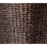 収納ボックス バスケット 内布 約 幅18×奥行26×高さ20cm かご ウォーターヒヤシンス ダークブラウン 292655 ちどり産業（直送品）