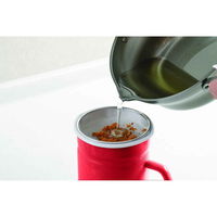 タマハシ オイルポット 1.0L 濾しアミ付 ピア・コローレ ホーロー レッド 395157 1個（直送品）