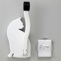 旭電機化成 ドアストッパー 猫 6.3cmX10.2cmX23.2cm AKS-05WH 1個（直送品）