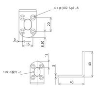 和気産業 取付用 補助金具ステイ BSー622 NO22 クローム BS-622 1セット(2個)（直送品）
