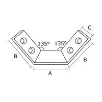 和気産業 コーナー補強金具 ラッキーアングル BSー574 ユニクロ 120MM BS-574 1セット(3個)（直送品）