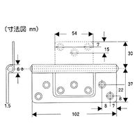 和気産業 ステンフラッシュ丁番 102mm GB VF-044 1個（直送品）