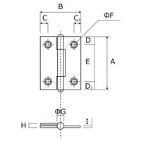 和気産業 薄口ステンレス丁番 32mm 2枚入 BH-521 1セット(6枚:2枚×3袋)（直送品）