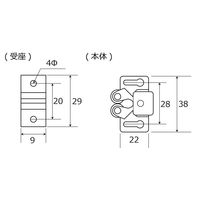和気産業 ローラーキャッチ 袋入 大 BH-664 1セット(3個)（直送品）