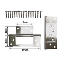 和気産業 ステンフラッシュ丁番 102mm ヘアーライン 2枚 VF-040 1セット(4枚:2枚×2パック)（直送品）
