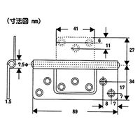和気産業 ステンフラッシュ丁番 89mm GB 2枚 VF-043 1セット(6枚:2枚×3パック)（直送品）