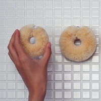 亀の子束子 白いたわし サイザル麻（小）油汚れに強い やわらかい ベーグル型 タワシ 1個 亀の子束子西尾商店