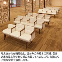 【組立設置込】コクヨ レフィナ ミドルバック 肘付 4人用 両アール Cホワイト×ナチュラル NRF-M4ABS-W21MWMW1 1台（直送品）