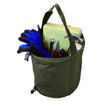 ヤマショウ スプリング電工バケツ φ300 丸形折りたたみツールバック オリーブグリーン YTB-002OG 1個