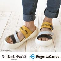 リゲッタ リゲッタカヌー ホークス メンズ モノクロ×イエロー LL BCBF5137SH-MON×YEL-LL 1足　サンダル（直送品）