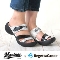 リゲッタ リゲッタカヌー マリーンズ レディース ホワイト×ブラック S BCEG5224LM-WHT×BLK-S 1足　ナースサンダル（直送品）
