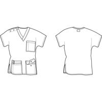 SmartScrubs ユニセックス 6ポケットスナップトップ ホワイト XXS Z1J15-WHT-XXS 1枚　スクラブ（直送品）