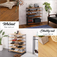 ホームテイスト ワイザー シンプルで使いやすいマルチラック 幅815×奥行315×高さ900ｍｍ シャビーオーク WSR-6 1台（直送品）
