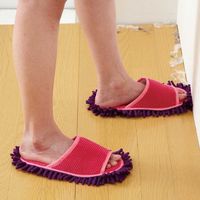 アイメディア モップスリッパ マイクロファイバー 22.5~25cm 履くモップ 掃除 スリッパ ピンク 367465 1個（直送品）