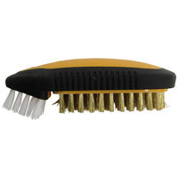 コンヨ ミニブラシ付 グリップブラシ 小判型 真鍮+PP 29669 1本