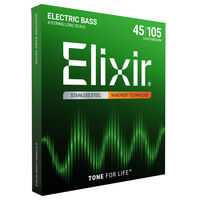 Elixir エリクサー ベース弦 NANOWEBコーティング ステンレス Long Light/Med 045-105 #14677（直送品）