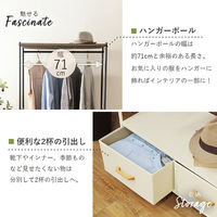 【軒先渡し】萩原 ハンガーラック 幅750×奥行355×高さ1550ｍｍ ブラウン KHR-3157BR 1台（直送品）