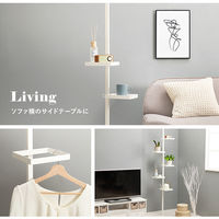 【軒先渡し】萩原 突っ張りポールラック 幅430×奥行430×高さ2000～2650ｍｍ ブラックブラウン KTR-3117BB 1台（直送品）