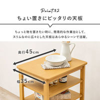 【軒先渡し】萩原 キッチンワゴン 幅350×奥行450×高さ710ｍｍ ブラウン VW-7982BR 1台（直送品）