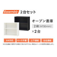ネットフォース イーセンブリー オープン書庫 2段 ホワイト EA-8040-2N2N-AW-WH 1セット（直送品）