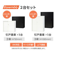 ネットフォース イーセンブリー 引戸書庫 2段/3段 ブラック EA-8040-2H23H2-AW-BK 1セット（直送品）