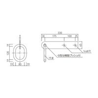杉田エース 吊環(丸環・樹脂ブッシュ付)SKー3030ーB BV3800388 1本（直送品）