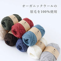 原ウール Knitworm オーガニックウール Hug 青 1セット（5玉）（直送品）