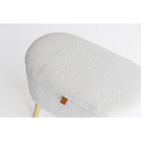 ICHIBA フェイ ボア ストレージスツール ホワイト ST-3624WH 1脚（直送品）